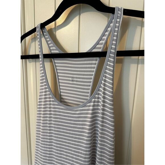 Lululemon What The Sport Striped Racerback Workout White Gray Tank Women Sz 6 - Picture 9 of 13